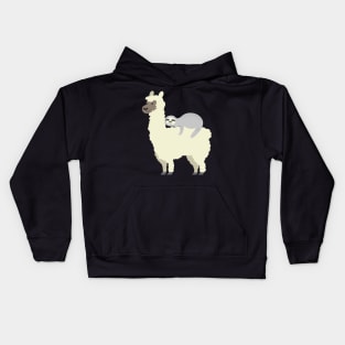 Cute & Funny Sloth Riding Llama Best Friends Kids Hoodie